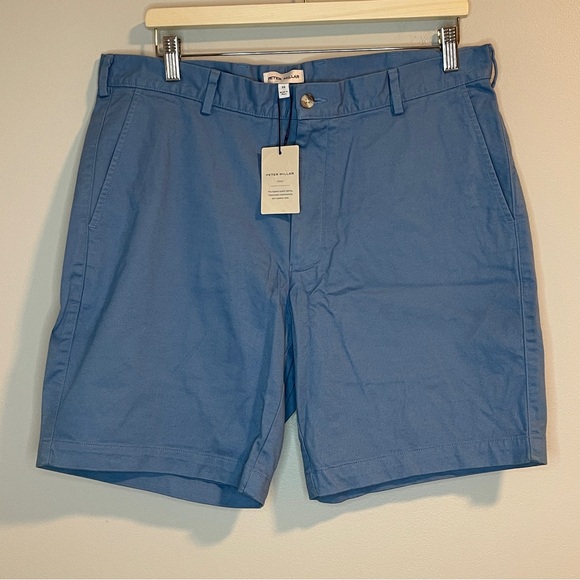 Peter Millar Crown Pima Cotton Stretch Blue Shorts - Picture 1 of 6